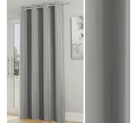 Enhanced Living Nightfall Plain Supersoft Thermal Room Darkening Eyelet Single Door Curtain - Grey - 66" (168cm) Width x 84" (214cm) Drop