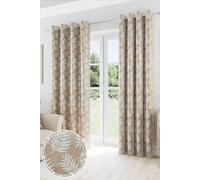 Enhanced Living Oakland Natural Leaf Pattern, Thermal, Room Darkening Pair of Curtains with Eyelet Top | Size: 229 cm width x 183 cm drop Enhanced Living Natural 229 cm width x 183 cm drop