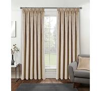 Enhanced Living Cream Velvet, Supersoft, 100% Blackout, Thermal Pair Of Curtains With Tape Top 90 X 90 Inch (229X229Cm)