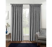 Velvet, Supersoft, 100% Blackout, Thermal Pair of Curtains with Tape Top Enhanced Living Grey 229cm width x 183cm drop
