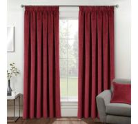 Enhanced Living Oxford Premium Velvet Red Blackout Curtains for Curtains for Bedroom - Supersoft Tape Top Curtains - 66x54 inch (168x137 cm) - 2 x Curtain Panels