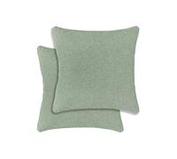 Austin/Dallas Textured Pair of Double Sided Zip Opening Piped Edge Cushion Covers - 43x43cm - Cases Only Enhanced Living Green 43cm x 43cm