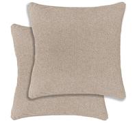 Austin/Dallas Textured Pair of Double Sided Zip Opening Piped Edge Cushion Covers - 43x43cm - Cases Only Enhanced Living Natural 43cm x 43cm
