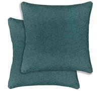 Austin/Dallas Textured Pair of Double Sided Zip Opening Piped Edge Cushion Covers - 43x43cm - Cases Only Enhanced Living Teal 43cm x 43cm