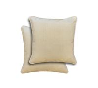 Enhanced Living Pair of Chester Double Sided Zip Opening Cushion Covers - Cases Only - Natural