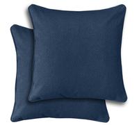 Enhanced Living Pair of Chester Double Sided Zip Opening Cushion Covers - Cases Only - Navy