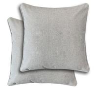 Enhanced Living Pair of Chester Double Sided Zip Opening Cushions - Cases Only in Grey | Size: 43 cm x 43 cm Enhanced Living Grey 43 cm x 43 cm