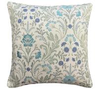 Enhanced Living Pair of Cotswold Blue Floral Pattern Cushion Covers 45x45cm - Floral Design with Piped Edge - Double-Sided, Zip Opening - Covers Only, No Inserts