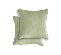 Enhanced Living Pair of Goodwood Textured Wave Pattern Double Sided Zip Opening Piped Edge Cushion Covers - 43x43cm - Cases Only Enhanced Living Green 43 cm x 43 cm