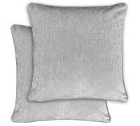 Enhanced Living Pair Of Grey Chenille Cushion Covers - 43X43Cm - Cases Only