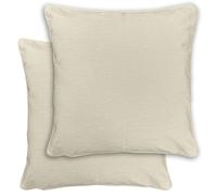Enhanced Living Pair Of Cream Chenille Cushion Covers - 43X43Cm - Cases Only