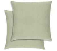 Enhanced Living Pair of Matrix Green Embossed Design Cushion Covers 43x43cm - Plain Textured Design with Piped Edge - Double-Sided, Zip Opening - Covers Only, No Inserts
