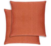 Enhanced Living Pair of Matrix Orange Embossed Design Cushion Covers 43x43cm - Plain Textured Design with Piped Edge - Double-Sided, Zip Opening - Covers Only, No Inserts