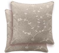 Enhanced Living Pair Of Natural Floral Cushion Covers - 43X43Cm - Cases Only