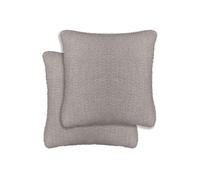 Enhanced Living Pair of Royale Soft Textured Double Sided Zip Opening Piped Edge Boucle Cushion Covers - 43x43cm - Cases Only | Size: 43 cm x 43 cm Enhanced Living Silver 43 cm x 43 cm