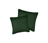 Enhanced Living Pair of Soft Velvet Double Sided Zip Opening Piped Edge Cushion Covers - Cases Only - 22" (55cm) x 22" (55cm) - Green