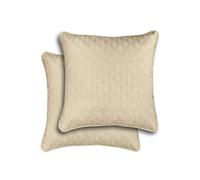 Enhanced Living Pair of Tokyo Geometric Double Sided Zip Opening Cushions - Cases Only - Cream