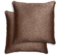 Enhanced Living Pair Of Vogue Chocolate Textured Cushion Covers - 43X43Cm - Cases Only