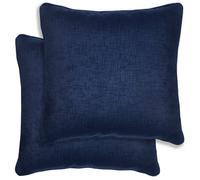 Enhanced Living Pair Of Vogue Navy Textured Cushion Covers - 43X43Cm - Cases Only