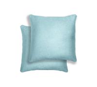 Enhanced Living Pair of Vogue Sky Blue Embossed Design Cushion Covers 43x43cm - Plain Textured Design with Piped Edge - Double-Sided, Zip Opening - Covers Only, No Inserts