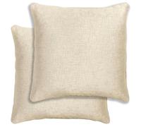 Enhanced Living Pair of Vogue Textured Double Sided Zip Opening Piped Edge Cushion Covers - 43x43cm - Cases Only - Cream