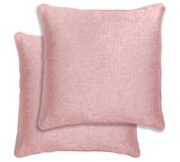 Enhanced Living Pair of Vogue Textured Double Sided Zip Opening Piped Edge Cushion Covers - 43x43cm - Cases Only - Blush