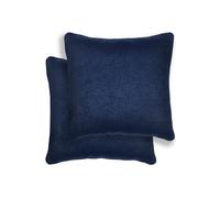 Pair of Vogue Textured Double Sided Zip Opening Piped Edge Cushion Covers - 43x43cm - Cases Only Enhanced Living Navy 43cm x 43cm