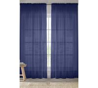 Tyrone Textiles 2 Plain Sheer Voile Panels with Rod Pocket (Pair) - Blue blue 54x48in
