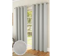 Enhanced Living Plain Supersoft Thermal Room Darkening Eyelet Curtains - Pair in Grey | Size: 168 cm width x 183 cm drop Enhanced Living Grey 168 cm width x 183 cm drop