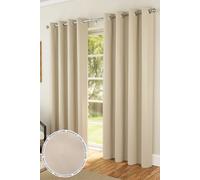 Enhanced Living Plain Supersoft Thermal Room Darkening Eyelet Curtains - Pair in Natural | Size: 168 cm width x 137 cm drop Enhanced Living Natural 168 cm width x 137 cm drop