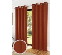 Enhanced Living Nightfall Plain Supersoft Thermal Room Darkening Eyelet Curtain - Pair for Living Room & Bedrooms - 90" (229cm) Width x 90" (229cm) Drop - Orange