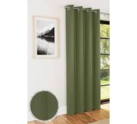 Enhanced Living Nightfall Supersoft Olive Green Thermal Blockout Single Eyelet Door Curtain - 66 x 84 inch (168 x 214cm) - Energy Saving & Noise Reducing Door Curtain for Living Room & Bedroom