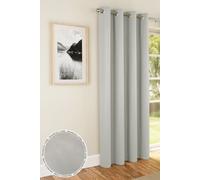 Enhanced Living Nightfall Plain Supersoft Grey Thermal Blockout Single Eyelet Door Curtain - 66 x 84 inch (168 x 214cm) - Energy Saving & Noise Reducing Door Curtain for Living Room & Bedroom