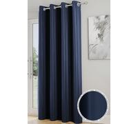 Enhanced Living Nightfall Plain Supersoft Navy Thermal Blockout (Single) Eyelet Door Curtain - 66 X 84 Inch (168 X 214Cm)
