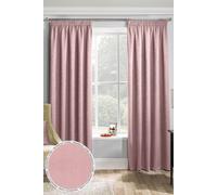 Enhanced Living Plain Thermal Room Darkening Energy Saving Tape Top Curtains For Living Rooms & Bedrooms in Pink | Size: 117 cm width x 229 cm drop Enhanced Living Pink 117 cm width x 229 cm drop