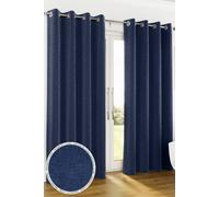 Enhanced Living Vogue Navy 46 X 72 Inch (117X183Cm) Eyelet Thermal Noise Reducing Dim Out Curtains (Pair)