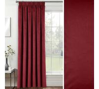 Enhanced Living Red Velvet, Supersoft, 100% Blackout, Thermal (Single) Door Curtain With Tape Top - 66 X 84 Inch (168X214Cm)