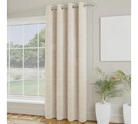 Enhanced Living Royale Boucle Cream Eyelet Door Curtain Single Panel 66 x 84 inch (168x214cm) Room Darkening Thermal Noise Reducing Curtains for Doors