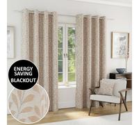 Enhanced Living Sherwood 100% Blackout, Thermal Natural Curtains With Eyelet Header (Pair) - 90X72 Inch (229X183Cm)