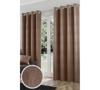Enhanced Living Thermal Energy Saving Eyelet Curtain With Wave Pattern - Ideal For Living Room & Bedroom in Brown | Size: 117 cm width x 137 cm drop Enhanced Living Brown 117 cm width x 137 cm drop