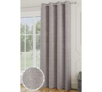 Enhanced Living 'Royale' Room Darkening Boucle Readymade Door Curtain Single Enhanced Living Silver 168cm width x 214cm drop