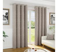 Enhanced Living Tivoli Floral Embroidery Natural Thermal Blackout Eyelet Curtains (Pair) - 90 X 72 Inch (229 X 183Cm)