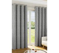 Enhanced Living Tivoli Floral Embroidery Grey Thermal Blackout Eyelet Curtains (Pair) - 46 X 72 Inch (117 X 183Cm)