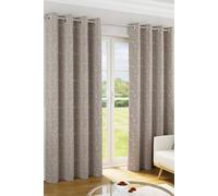 Enhanced Living Tivoli Floral Embroidery Natural Thermal Blackout Eyelet Curtains (Pair) - 46 X 72 Inch (117 X 183Cm)