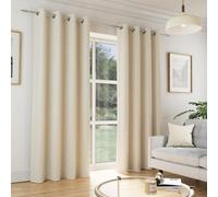 Enhanced Living Tokyo Cream 66 X 54 Inch (168X137Cm) Eyelet Thermal Noise Reducing Dim Out Curtains (Pair)