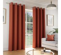 Enhanced Living Tokyo Orange Room Darkening Velvet Eyelet Curtains 117x183cm Orange