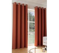 Enhanced Living Tokyo Soft Velvet Eyelet Orange Curtains for Living Room - 46x72 inch (117x183cm) - Noise Reducing, Thermal Curtains for Bedroom - 2 x Curtain Panels