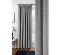 Enhanced Living Grey Velvet, Supersoft, 100% Blackout, Thermal Single Door Curtain With Tape Top 66 X 84 Inch (168X214Cm)