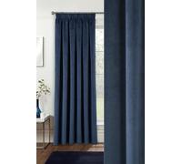 Enhanced Living Navy Velvet, Supersoft, 100% Blackout, Thermal Single Door Curtain With Tape Top 66 X 84 Inch (168X214Cm)