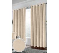Enhanced Living Velvet, Supersoft, 100% Blackout, Thermal Pair of Curtains with Eyelet Top - Cream | Size: 117 cm width x 183 cm drop Enhanced Living Cream 117 cm width x 183 cm drop